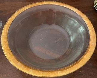 Large gold rimmed glass bowl - $20