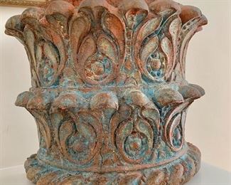 $150 - Decorative architectural element; Carved temple column; acquired from ABC Home (NYC); 11"H x 14"Wx7"D
