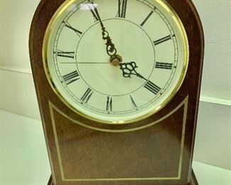 $50 - Bombay Company mantle clock; 10.5"H x 7.5"W x 3"D 