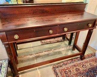 $295 - Vintage, empire style buffet with two drawers; 45"H x 59'W x 16"D