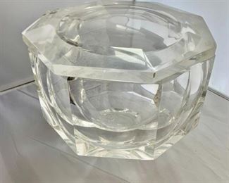 $120 - Vintage Acrylic Ice Bucket with Swivel Top - 9" x 9" x 7.5"H