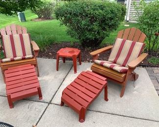 Hampton Bay Adirondack chairs  and ottomans