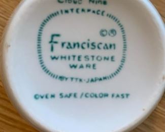 Franciscan Whitestone ware dish set