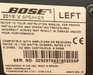 Pair of Bose 201V speakers