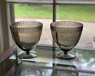 pr. smoked glass vases