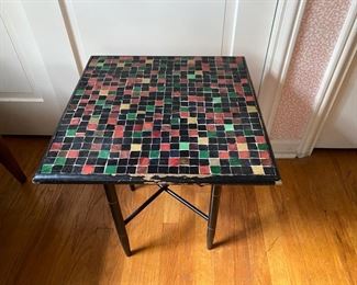 vintage tile tray table