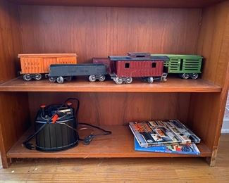 Lionel train cars and transformer