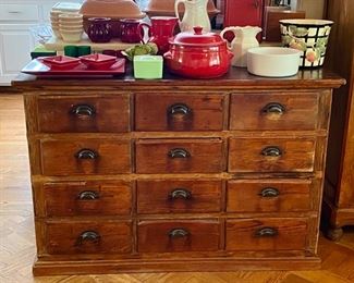 Rustic 12 drawer chest