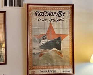 Antique Red Star Line poster