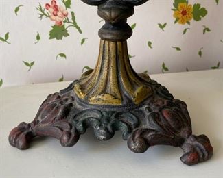 antique cast iron table mirror