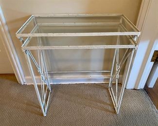 Wrought iron & glass nesting tables