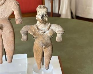 Pre-Columbian figures    L 9"h    R 6"h