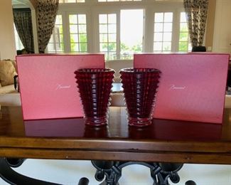 Baccarat vases available for presale. Please call Mimi @ 562-254-2597 for details.