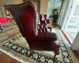 Italian Leather Wingback Chairs available for presale. Please call Mimi @ 562-254-2597 for details.