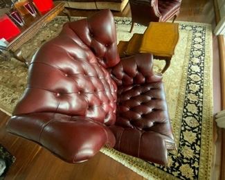 Italian Leather Wingback Chairs available for presale. Please call Mimi @ 562-254-2597 for details.