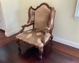 Wide Wingback Chair available for presale. Please call Mimi @ 562-254-2597 for details.