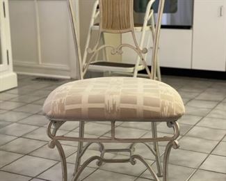 Set of 4 upholstered wrought iron chairs. Photo 1 of 2.  