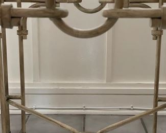 Wrought iron side table with glass top. Measures 26" x 26" x 21" H. Photo 2 of 2. 