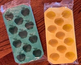 Apple and shell ice molds. 