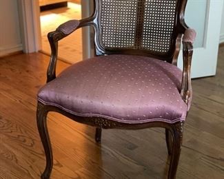Upholstered cane-back side chair. Photo 1 of 4. 