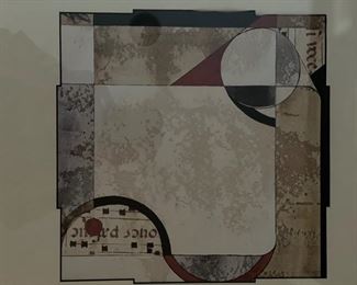 Original mixed-media music-inspired artwork with Gregorian chant detailing. Measures 23.5" x 23.5" Photo 2 of 2.