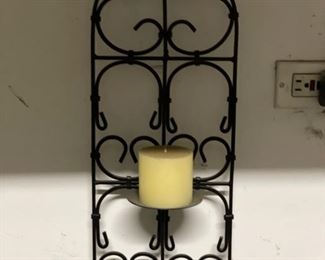 Wall mounted wrought iron candleholder - 2 available. 