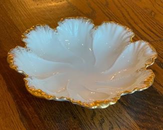 Lenox cabbage leaf bowl with gold trim. Photo 1 of 2. 