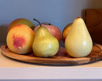 Decorative faux fruit. 