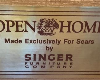 Singer Furniture made exclusively for Sears Knotty Pine Lighted Hutch 
