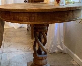 Solid Wood Twisted Pedestal Table 