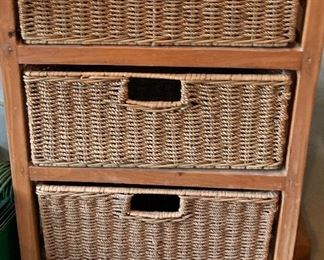 Wicker 3- Drawer End Table 