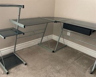 Glass Top Corner Desk