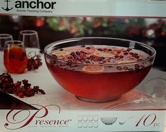 Anchor Hocking Punch Bowl Set