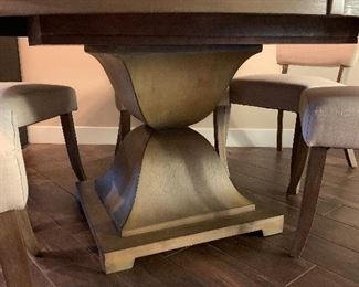 Pedestal Dining Table w 6 Chairs 