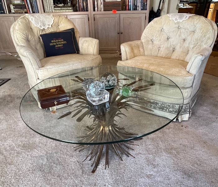 Gilt Italian Glass Coffee Table