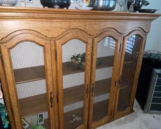 Pecan China Cabinet Hutch Top Great for a display at a shop