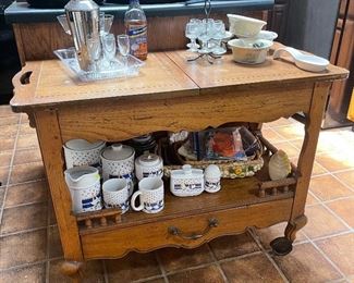 Pecan Serving Cart