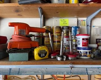Sander, Tape Measures, Larger Bits, Stain