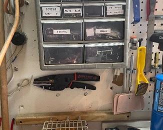 Hammers, Metal Cutters, Nail Puller, storage Bins
