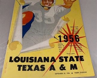LSU verse Texas A & M Football Program Sept 1956