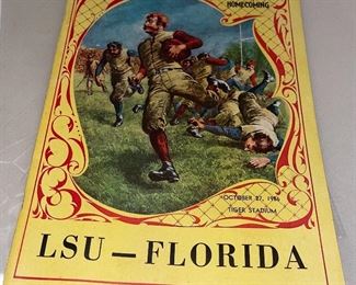LSU Verses Florida Homecoming Oct 1956 Football Program