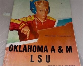 Oklahoma A & M vs LSU Nov 1956 Football Program