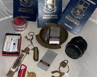 Pocket Knife, Camera Lens,  collar Stays, Territory Of Louisiana Passports