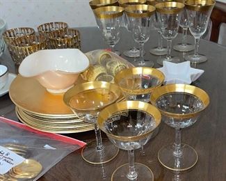 Gold Rim Stemmed Glasses 