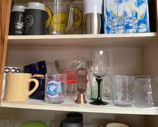 Playboy Beer Mugs, Oilers Glass, Mikasa Glass Set, Miscellaneous Dishes and Gkassware
