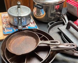 Cast Iron Corn Bread Handle Pans, Cast Iron Frying Pan, Stock Pot