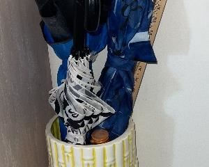 Ceramic Bamboo Umbrella Holder and Umbrellas 