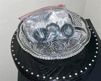 EAPG Loop Pattern, Charger Plates, Napkin Rings