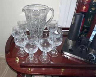Crystal Glasses, Crystal Pitcher, Waring Wine Opener