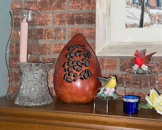 Cut Glass Vase, Cut Out Gourds, Lefton Birds
